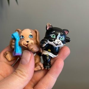 Vintage 1990s Toys Galoob Magic Diaper Pets Baby Puppy & Kitten Figurines Figure